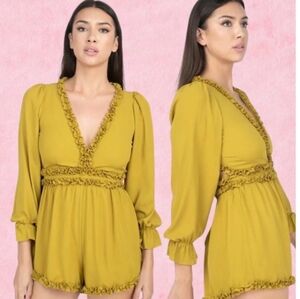 Iris Ruffle Long Sleeves dress Jumpsuit Romper